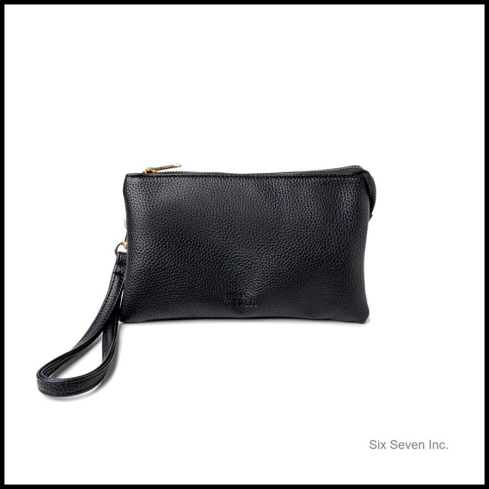 Vegan Leather Convertible Purse Wallet Crossbody Bag Adjustable Strap Chic